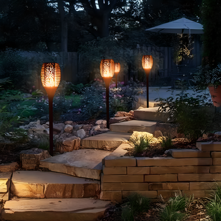 Solar Flame Garden Lantern